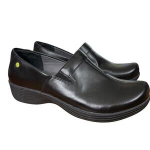 Dansko Work Wonders Coral Clog Black Leather Comfort Shoes sz 41 / 10.5 / 11